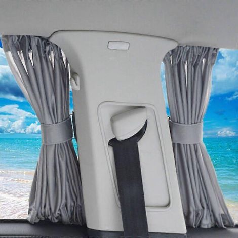 Pare-soleil rétractable pour vitres de voiture avec protection UV, 50 x 47 cm, gris, 1 paire (1/5)