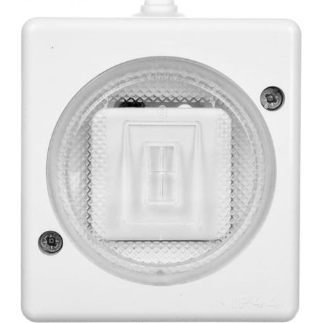Interruttore singolo ermetico Trol per montaggio a superficie, grado di protezione IP44, colore bianco, codice 100401.