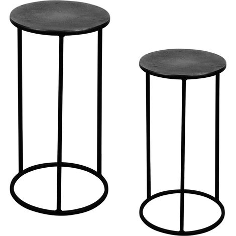 Table Passion - Set de 2 sellettes rondes noires 41 et 33 cm