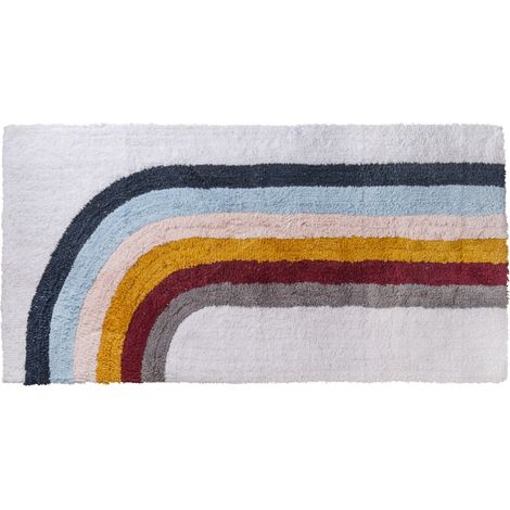 Tapis enfant en coton tufté arc-en-ciel 60x120cm (1/3)
