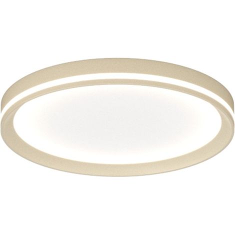 Plafoniera moderna top light aera 1222 60 led cct switch biemissione metallo acrilico, finitura metallo sabbia