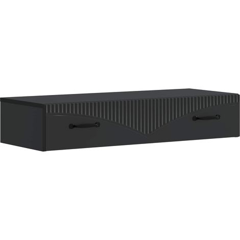 vidaXL Tavolino da Parete Laterale Nero 87,5 x 34,5 x 17 cm