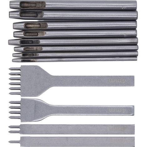 Kit de perforation pour couture du cuir avec emporte-pièce rond et outil de perforation à pression manuelle, idéal pour les travaux manuels en cuir.