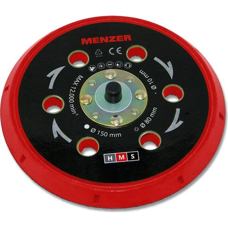 Plateau de ponçage à perforations multiples 150 mm medium – Pour MENZER ETS 150 – Rendement d'aspiration élevé – Pour bois dur (1/2)