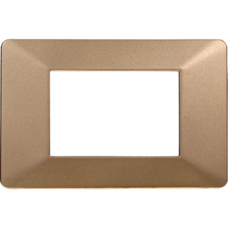 Placca compatibile Vimar Plana 3 moduli plastica colore oro Ettroit EV83311