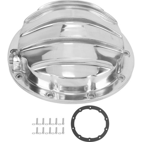 Coperchio differenziale in alluminio HRCGM85BK, viti NPT da 10 1/2 pollici per auto Biscayne, Caprice, Express e Impala, lucidato (1/5)