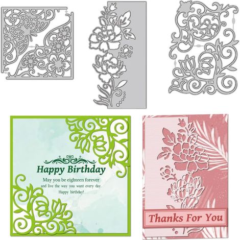 Lot de 3 matrices de découpe en métal pour la fabrication de cartes, le scrapbooking, le scrapbooking, la décoration (1/5)