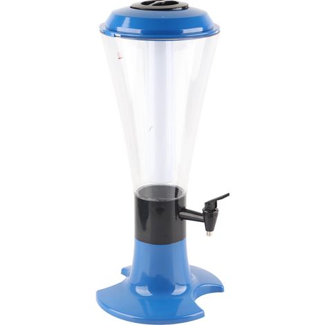 Tour à bière 3L, distributeur de vin/bière de table lumineux et multifonction avec robinet, bleu, idéal pour bar à domicile et karaoké. (1/5)