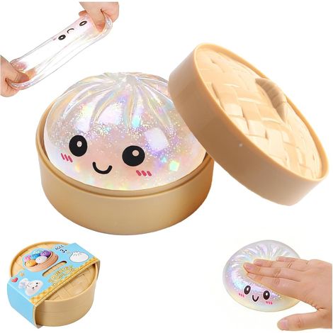 Glitter Dumpling Squishy, Glitter Squishy Dumpling Mystery, Cute Anxiety Relief Fidget Toy for Relaxation, Boys, Girls, Children, Adults, Students, Home, Office, Classroom