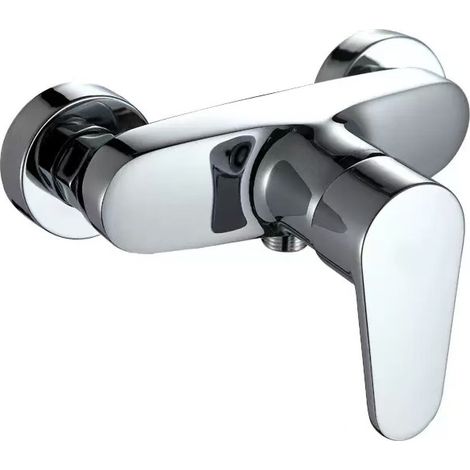 Mitigeur De Douche, Robinet De Douche Mural, avec noyau de valve en céramique, avec bec G 1/2, Chromé (1/4)