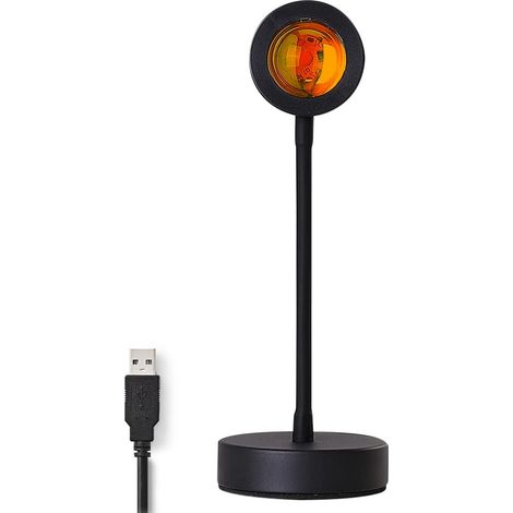 861155 Lampe d'ambiance LED rotative effet coucher de soleil USB