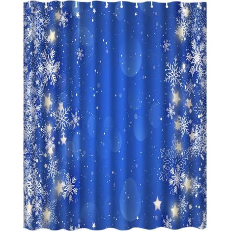 Rideau de douche, décoration de salle de bain, rideau de douche, rideau de douche sur le thème de Noël, imperméable, 35,4 x 70,8 pouces. (1/5)