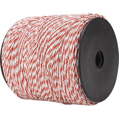 Câble électrique pour clôture de pâturage 500M, fil d'acier inoxydable conducteur blanc et rouge (1/5)