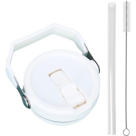 Tapa para vaso de 887 ml con pajita, a prueba de fugas, apta para lavavajillas, kit de cepillo para vasos, bebidas frías, deportes (1/5)