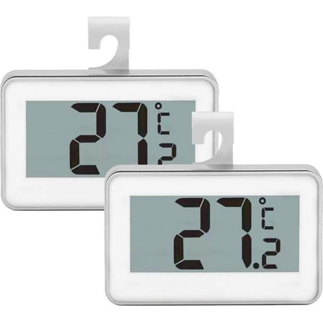 Thermomètre frigo et congélateur blanc, lot de 2 avec crochet de suspension, indicateur de température précis pour réfrigérateur et surgélateur. (1/4)