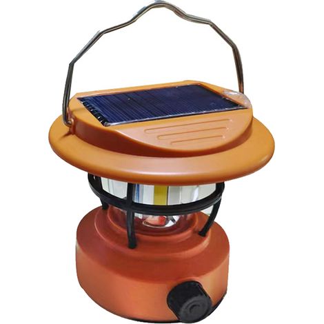 Lanterne de camping solaire LED, lanterne de survie portable et lumineuse, lampe de camping rétro multifonctionnelle - Petite (1/4)