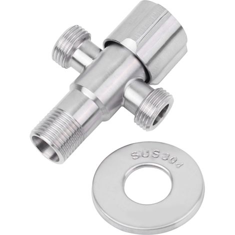 Yosoo Robinet Salle de Bains Acier Inoxydable brossé Valve Angle G1/2 installation Facile (1/5)
