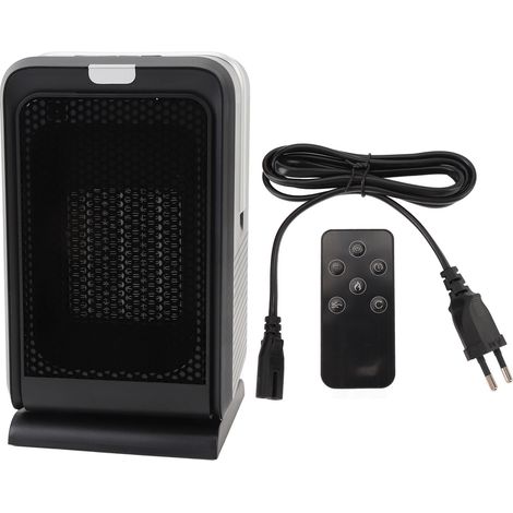 Eosnow Tragbarer Raumheizer, 1000 W, schnelle Heizung, Desktop, klein und kühlend, oszillierend, elektrisch, für Schlafzimmer, Büro, Schwarz, EU-Stecker, 220 V