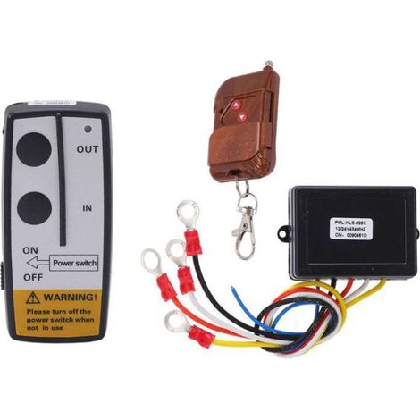 Kit Télécommande Treuil Sans Fil - Récepteur Clé 75 ft - 22,86 m - DC 12 V / 24 V - Fréquence 434 MHz - Universel (1/4)
