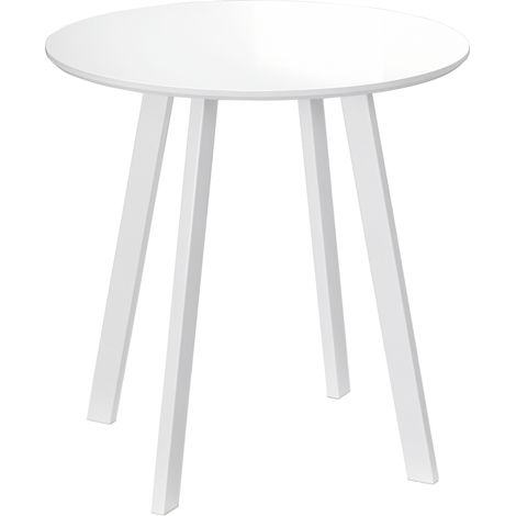 Weißer Küchentisch für 2 Personen, kompakter Esstisch mit glatter Oberfläche und stabilen Beinen, 72 x 72 x 75 cm