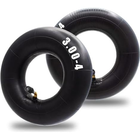 Lot de 2 chambres à air 3.00-4 (260 x 85 mm) avec valve incurvée TR-87, compatibles avec diverses tondeuses à gazon, brouettes, remorques de jardin, karts, chariots de golf et plus encore (1/5)