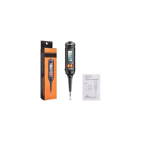 Détecteur de tension et testeur de phase sans contact, détection NCV, 12-300 V, écran LCD, détection de champ électrique, test de continuité, test de batterie, affichage numérique, lampe de poche inté