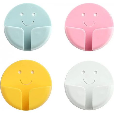 BEBUSINGOTO 8er-Pack Kunststoffhaken mit ungelochten Klebehakenhaltern (1/5)