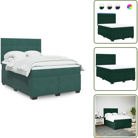 Boxspringbett mit Matratze Dunkelgrün 160x200 cm Samt - Boxspringbett - Boxspringbetten - Bett - Betten (1/5)