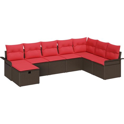 Maison Exclusive - Gartensofa-set mit Kissen mit Speicher 8 pcs P