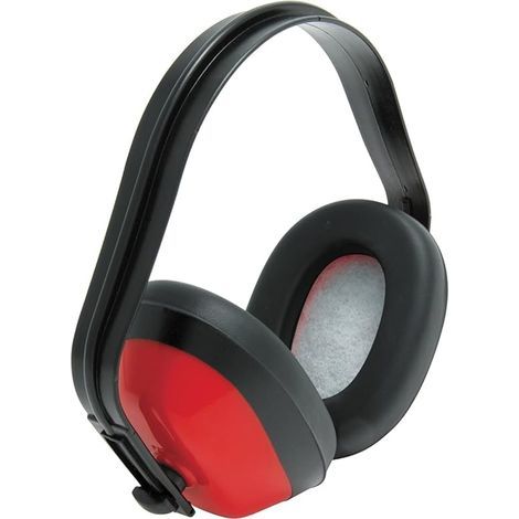 1 paire de casques anti-bruit SNR 25 27 30 dB - Protection contre le bruit - Confortable, pliable - Red and black (1/5)