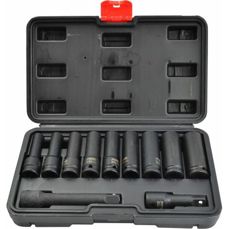 AWTOOLS 1/2" LANGER SCHLAGSCHLAGS-STECKSATZ 11-teilig SCHWARZ LINIE