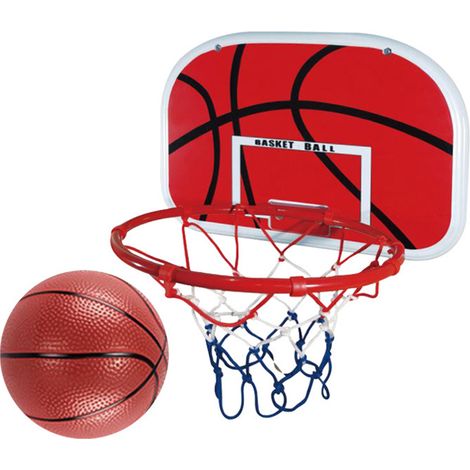 Panier De Basket Intérieur - Tableau 40x28 Cm Cadre 25 Cm Diamètre - Pour Enfants - Lot Complet Avec 2 Ballons 16 Cm Pompe Et Filet - 1 Pièce (1/5)