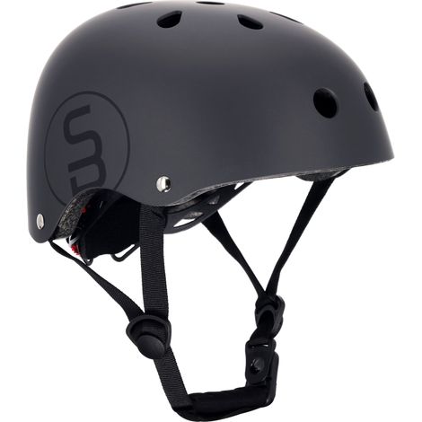 Casco de bicicleta infantil PERFECT FIT S (50-54 cm) con luz LED y cierres magnéticos, color negro.