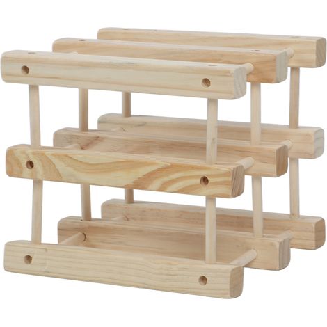 Casier à vin en bois empilable et modulaire, porte-bouteilles autoportant pour comptoir de cuisine ou bar, 6 bouteilles