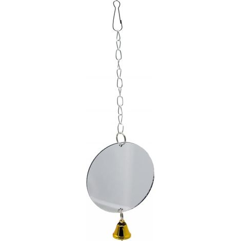 1 Miroir pour oiseaux, jouet en acrylique avec corde et cloche, accessoire pour cage de perroquet et perruche