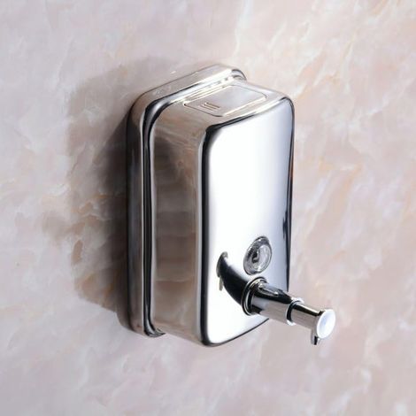Distributore di sapone a parete per cucina e bagno, 18 oz/500 ml, acciaio inossidabile, cromo lucido, BA4028SS5 (1/2)