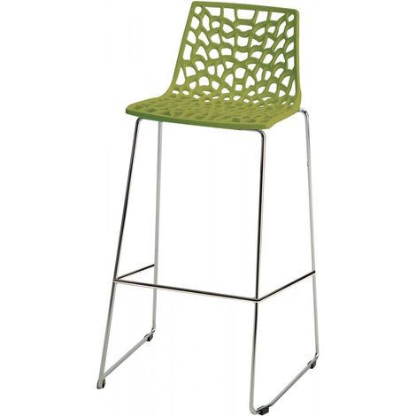 SET 4 SGABELLI SPIDER SLITTA H74 - GRANDSOLEIL Colore: Verde lucido (1/7)