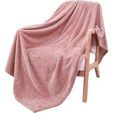 Plaid en polaire douce et moelleuse 100150cm corail pour canapé (1/5)