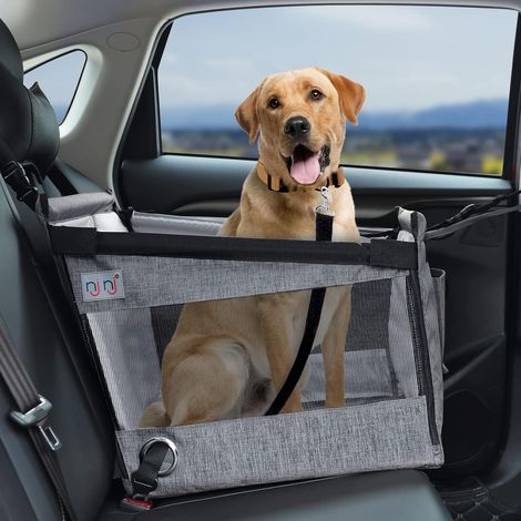Autositz für Hunde, Transporttasche für kleine, mittlere und große Hunde, für Vorder- oder Rücksitz, wasserdichtes Kissen, atmungsaktives Netzgewebe (1/5)