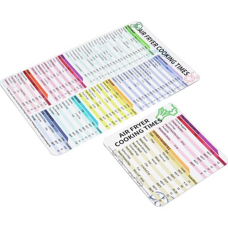 Lot de fiches magnétiques pour friteuse à air, accessoires temps de cuisson, guide rapide magnétique de cuisson et friture (blanc, modèle friteuse) (1/5)