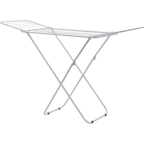Séchoir à linge au sol, sans installation, pour duvets et couettes, intérieur et extérieur, jardin, balcon et chambre, Blanc, 120x46x79 cm (1/5)
