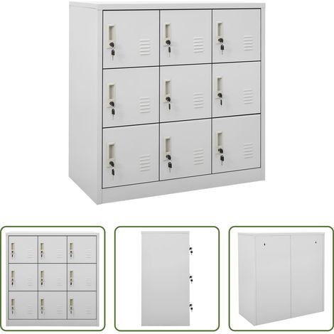 Rangement bureau - Armoire à casiers Gris clair 90x45x92,5 cm Acier (1/5)