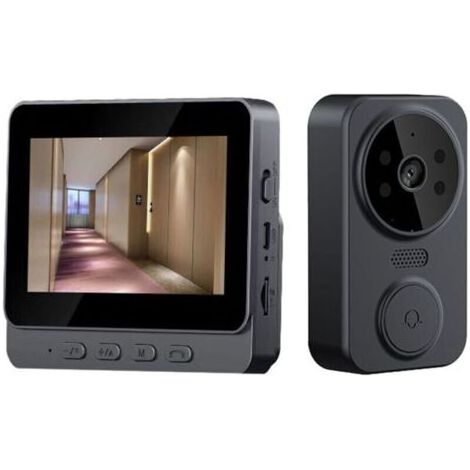 Drahtlose 2,4-GHz-Video-Türsprechanlage – 4,3-Zoll-IPS-Bildschirm – Tag-/Nacht-HD-Kamera – HiFi-Mikrofon – 70°-Panoramablick (1/5)