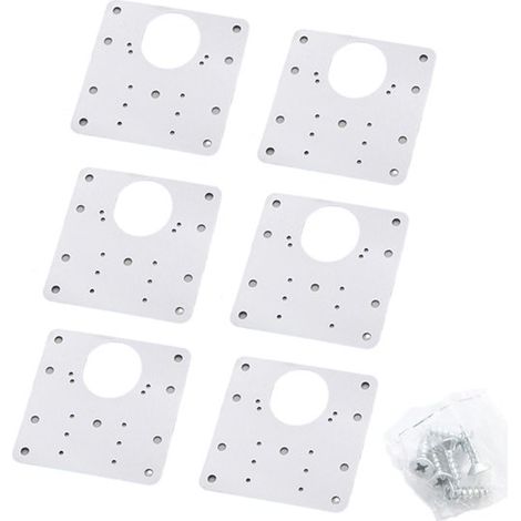 Piastra di riparazione per cerniere in 6 pezzi - cerniere per mobili in acciaio inox - per mobili, scaffali, armadi - argento (1/5)