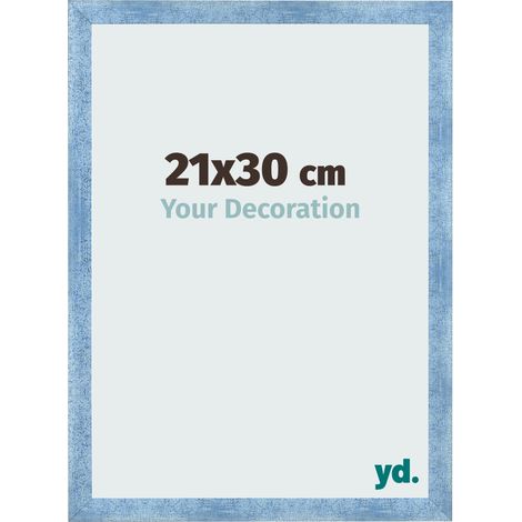 yd. - Cadre photo 21x30 - Bleu Brillant Patine - MDF - Pisa (1/5)