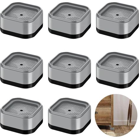 8 Pieces Grey Square Bed Feet Raiser Non-slip Furniture Risers, Stacking Table Leg Riser, Chair Leg Risers, for Beds, Chairs, Sofas (1/5)