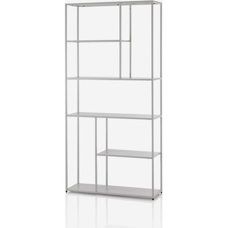 Industrielle Metall-Bücherregal mit 5 Fächern - Modernes Design Angie - Weiß