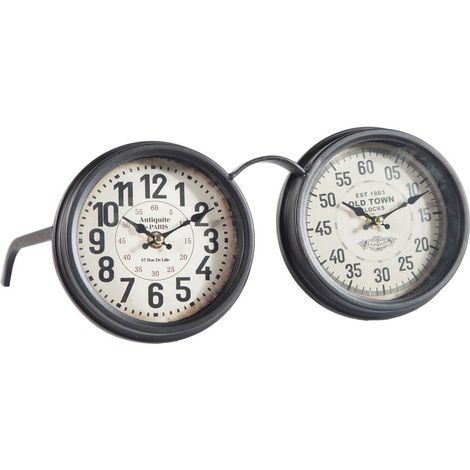 Doble reloj de mesa negro 34x21x15 (1/3)