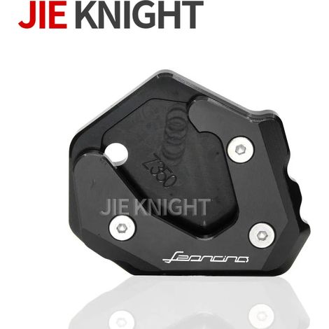 (Noir) Compatible avec la béquille latérale de moto Benelli Leoncino 500 (BJ500) - Extension de béquille CNC - Plaque de support - Maxpower (1/4)