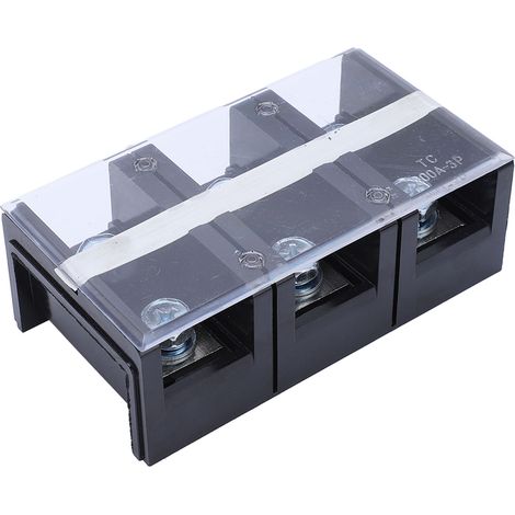 Bornier 200A 3P Double Bornier 200A 3P, Rangée de Borniers, Isolation Mutuelle, Bande de Bornier à Courant élevé avec Couvercle Transparent, Bande Pré-isolée pour Bricolage Petit (1/5)